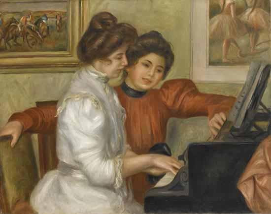 Pierre Auguste Renoir Yvonne et Christine Lerolle au piano oil painting image